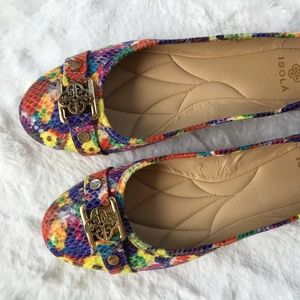 Mult-coloured Snake Ballet Flats
